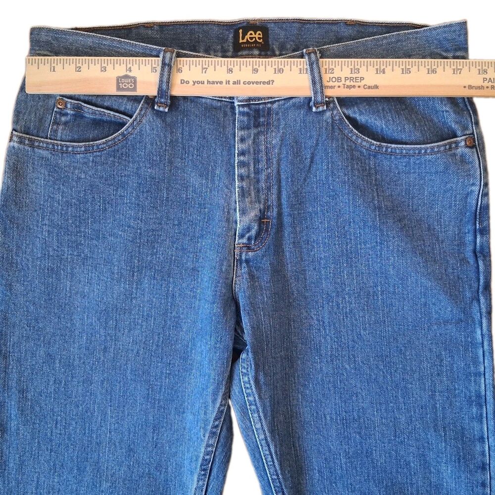Lee Mens Regular Fit Denim Jeans 34x32 Blue Medium Wash Like New - Picture 11 of 13